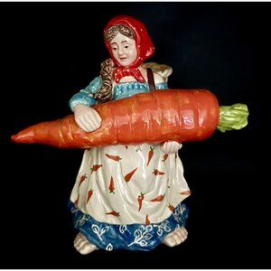 Blue Sky 18 Carrots by Laura Kelly Lady LG Carrot Basket Candle Holder BIG Feet